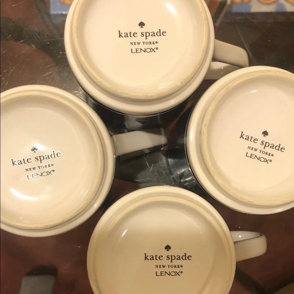 Kate Spade Lenox All Day Specials Navy Blue and White Mugs Set NWOT - Picture 9 of 9